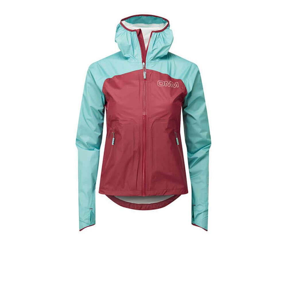 OMM Halo Women's Running Jacket | Dark Red/Aqua