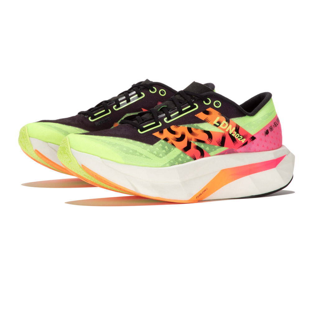 New Balance London Edition FuelCell SuperComp Elite v4 Women's Running Shoes | Bleached Lime Glo/Hot Mango/Neon Pink