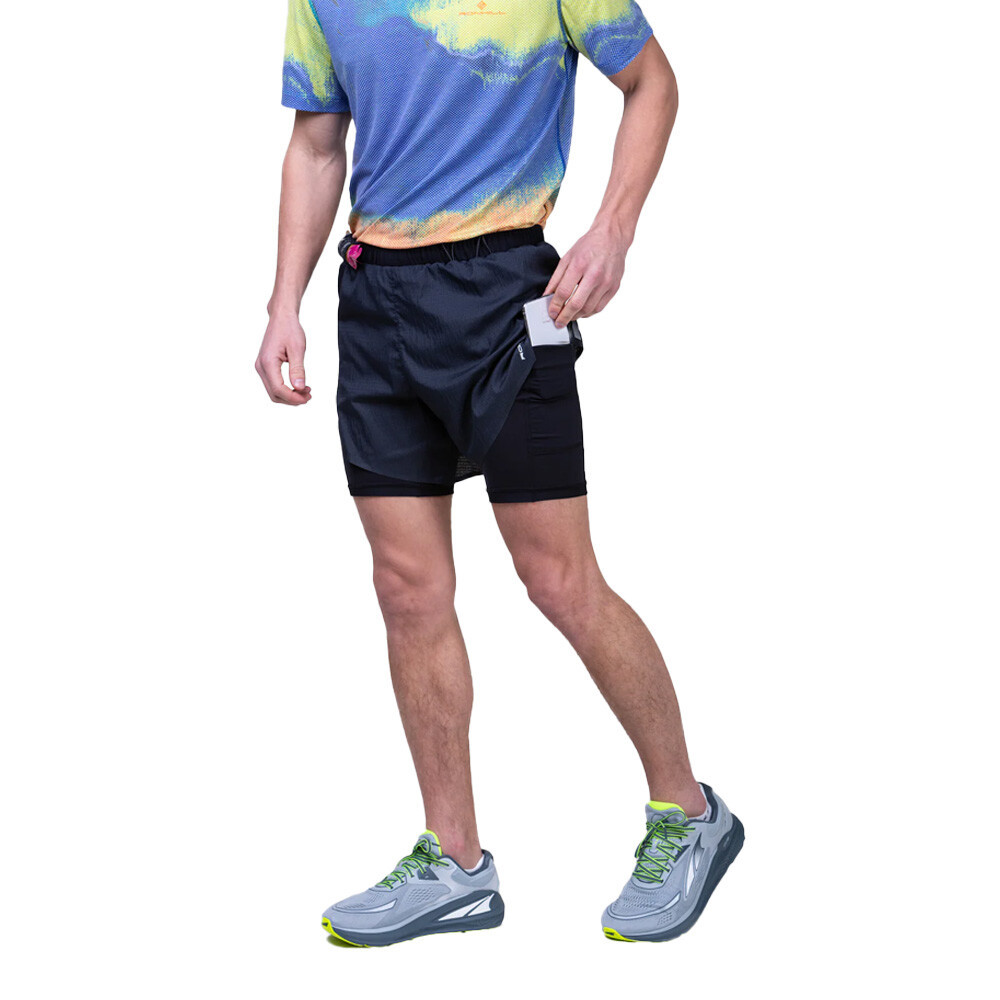 RonHill Tech Race Twin Shorts | All Black