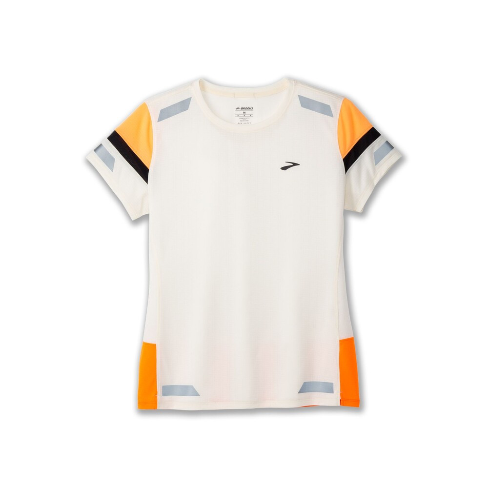 Brooks Run Visible 2.0 Women's T-Shirt | Ecru/Fluoro Flash/Black