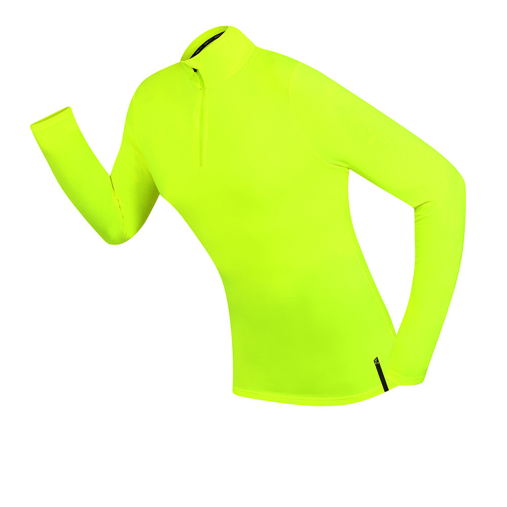 Higher State Long Sleeve Zip Top | Fluo Yellow