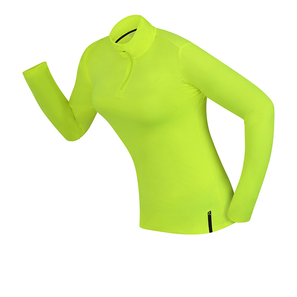 Higher State Women's Long Sleeve Zip Top | Fluo Yellow