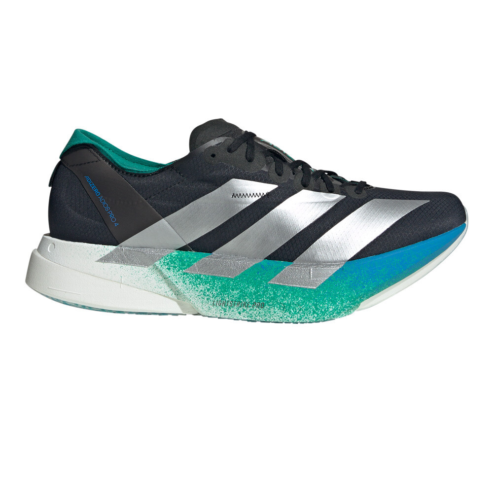adidas Adizero Adios Pro 4 Men's Running Shoes | Core Black/Matte Silver/Glory Green