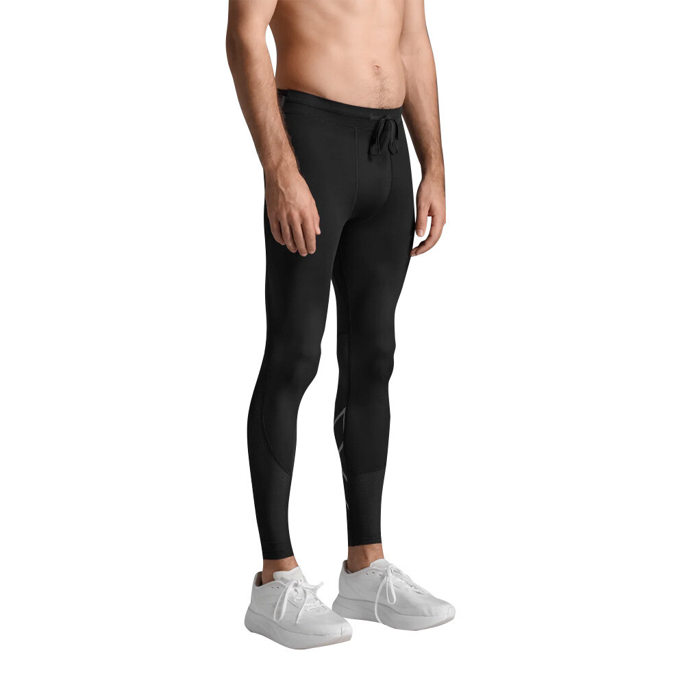 2XU Aero Mesh Compression Tights | Black/Silver Reflective