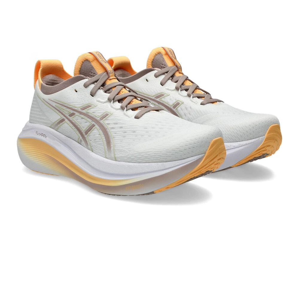 Asics Gel-Nimbus 27 Women's Running Shoes | White/Fawn