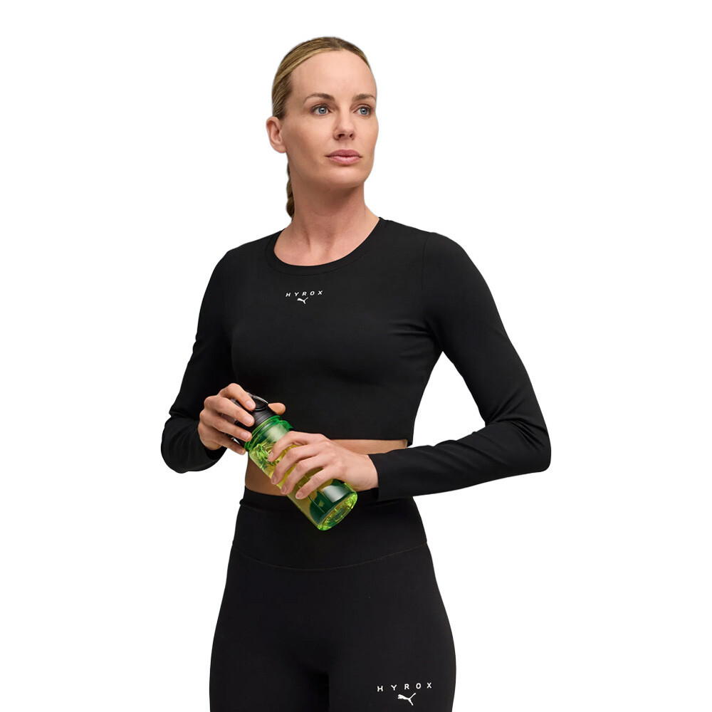 Puma x HYROX Shapeluxe Cropped Long Sleeve Women's Top | Black