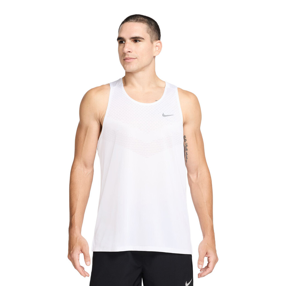 Nike Stride Dri-FIT ADV Men's Running Vest | White/Reflective Silver