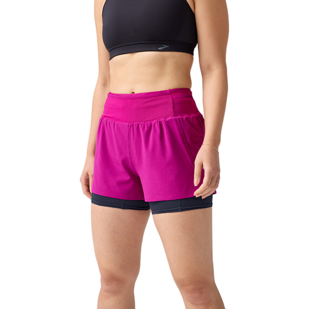 Brooks High Point 3 Inch 2-in-1 2.0 Women's Shorts | Dark Fuchsia/Blue Nights