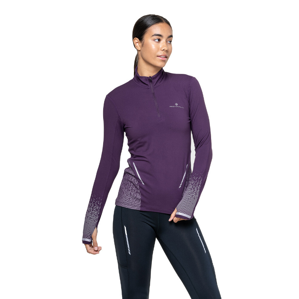 RonHill Tech Reflect Half-Zip Women's Top | Damson/Reflective