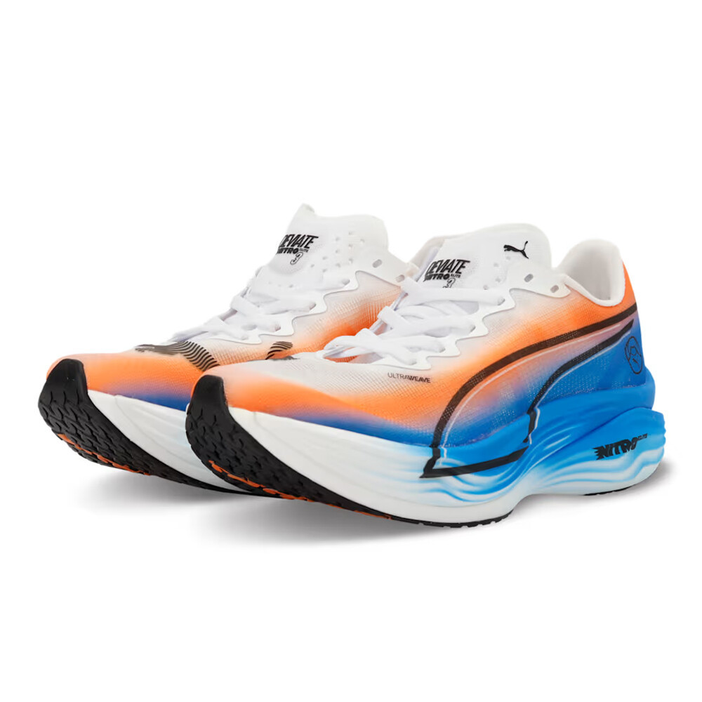 Puma Deviate Nitro Elite 3 Ekiden Women's Running Shoes | Puma White/Heat Fire/Black