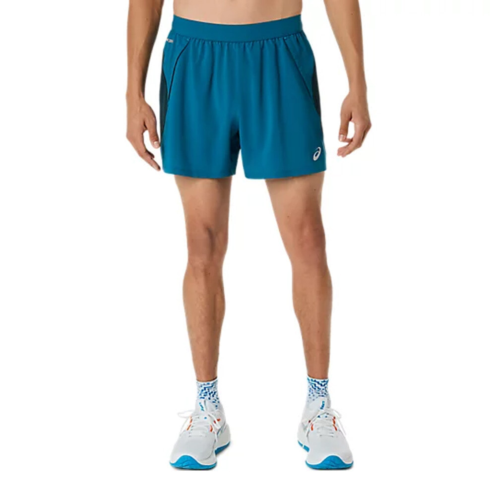 Asics Road 5 Inch Men's Running Shorts | Tranquil Teal/Dark Teal/Yamabuki