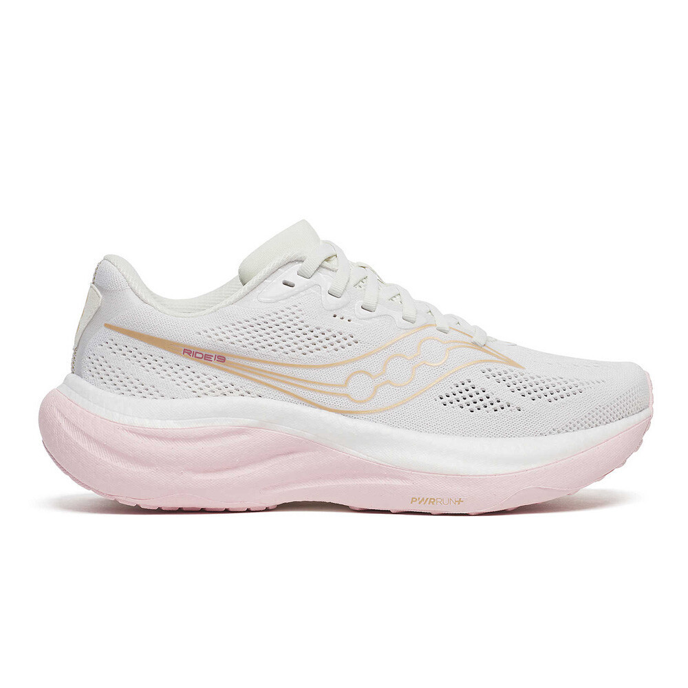 Saucony Ride 19 Women's Running Shoes (D Width) | White/Silk