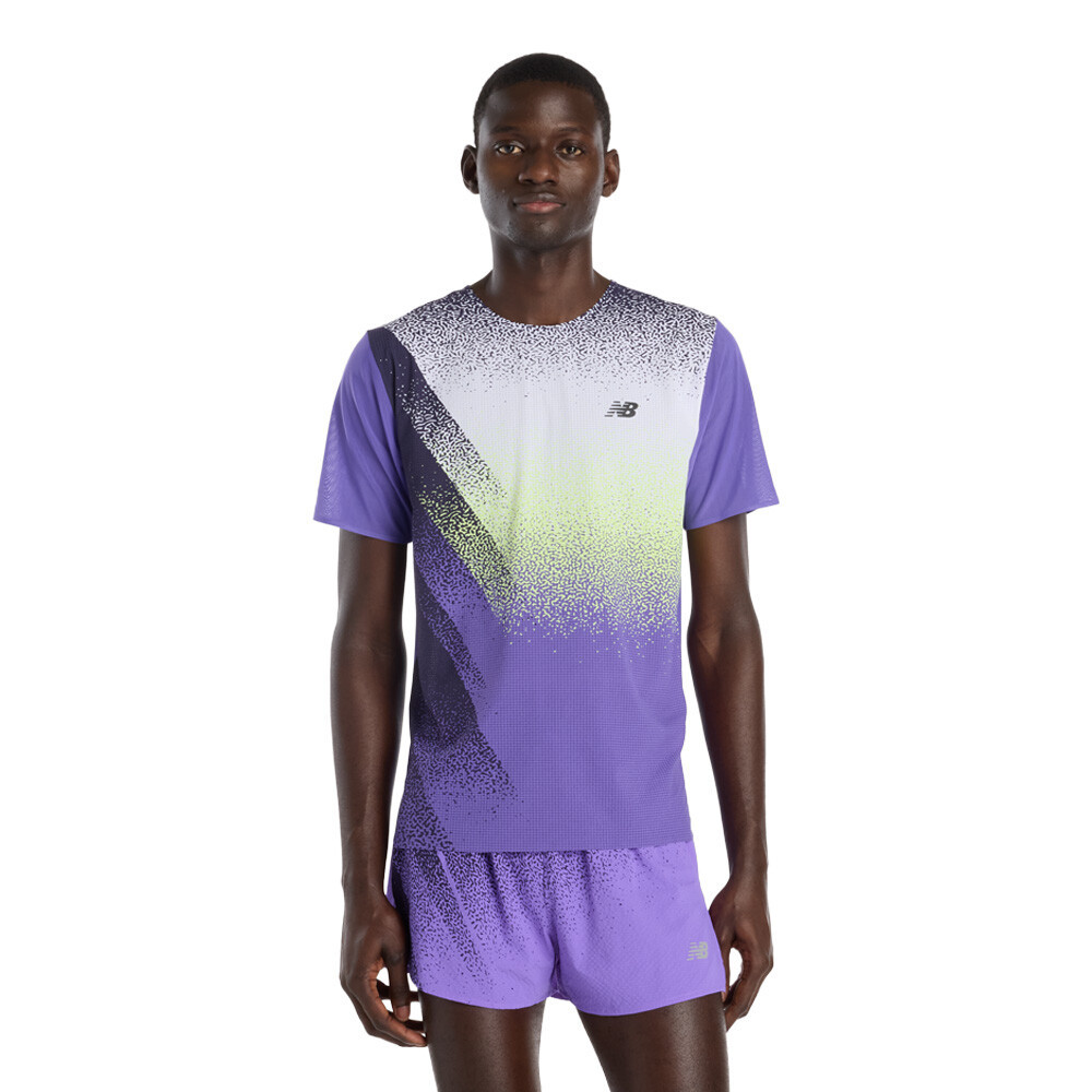 New Balance Race Day Ultra Light Printed Men's T-Shirt | Electric Purple/Nb White