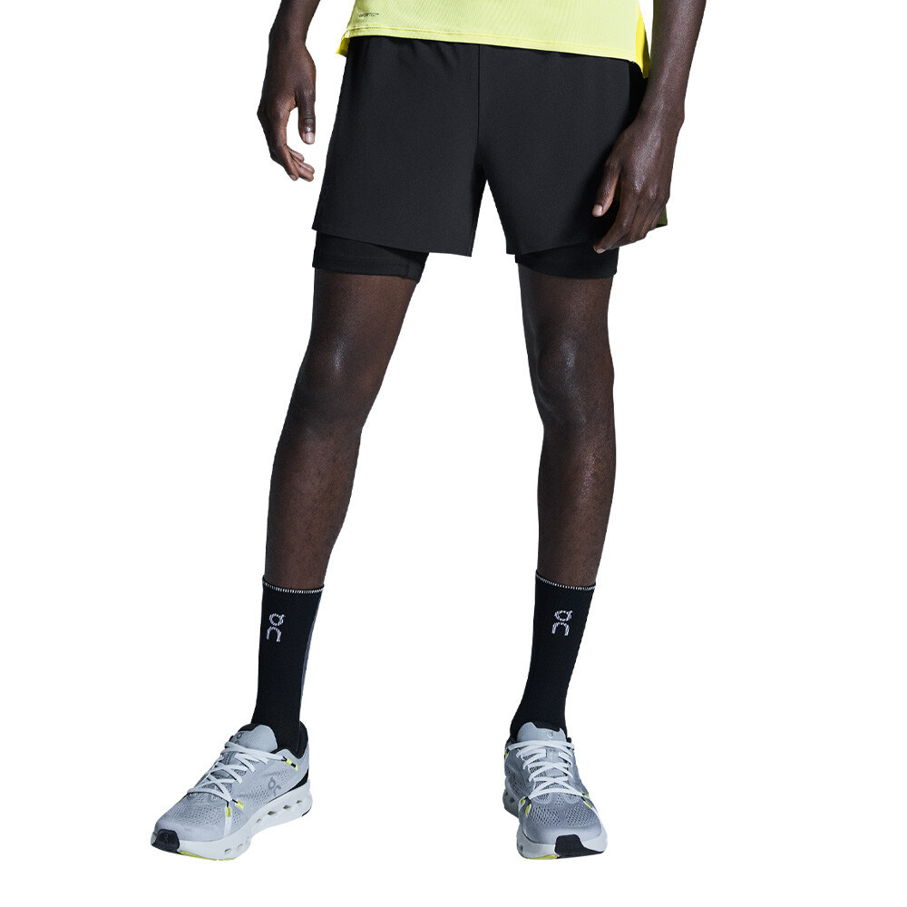On Running On Performance 5 Inch 2/1 Men's Shorts | Black