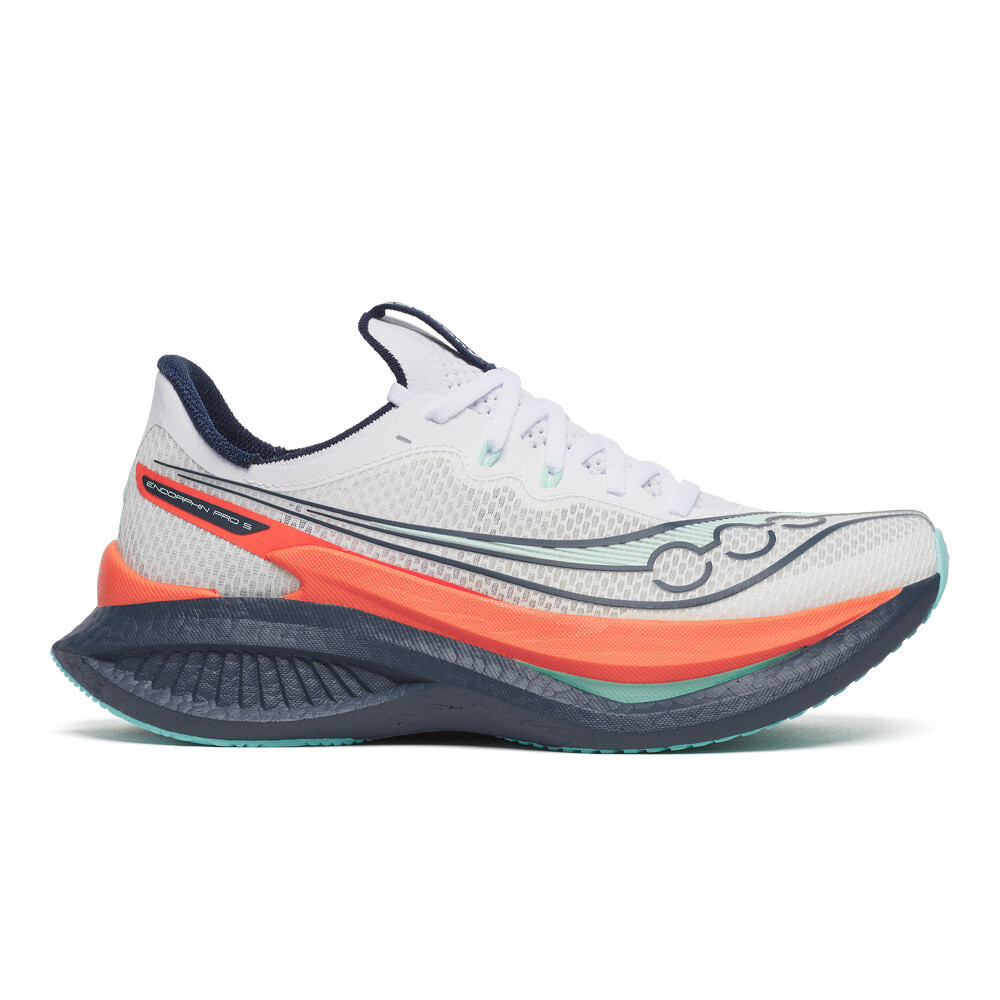 Saucony Endorphin Pro 5 Women's Running Shoes | White/Navy
