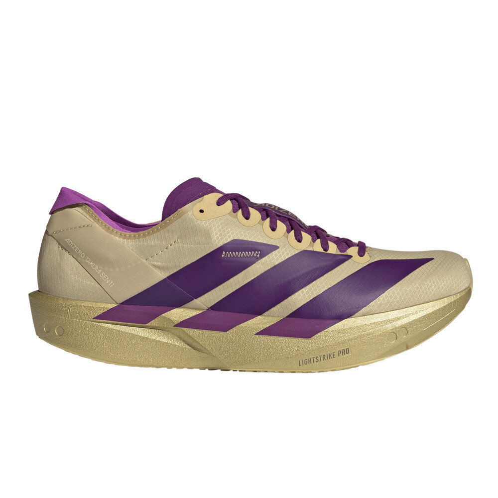 adidas Adizero Takumi Sen 11 Men's Running Shoes | Sand/Rich Purple/Gold Metallic