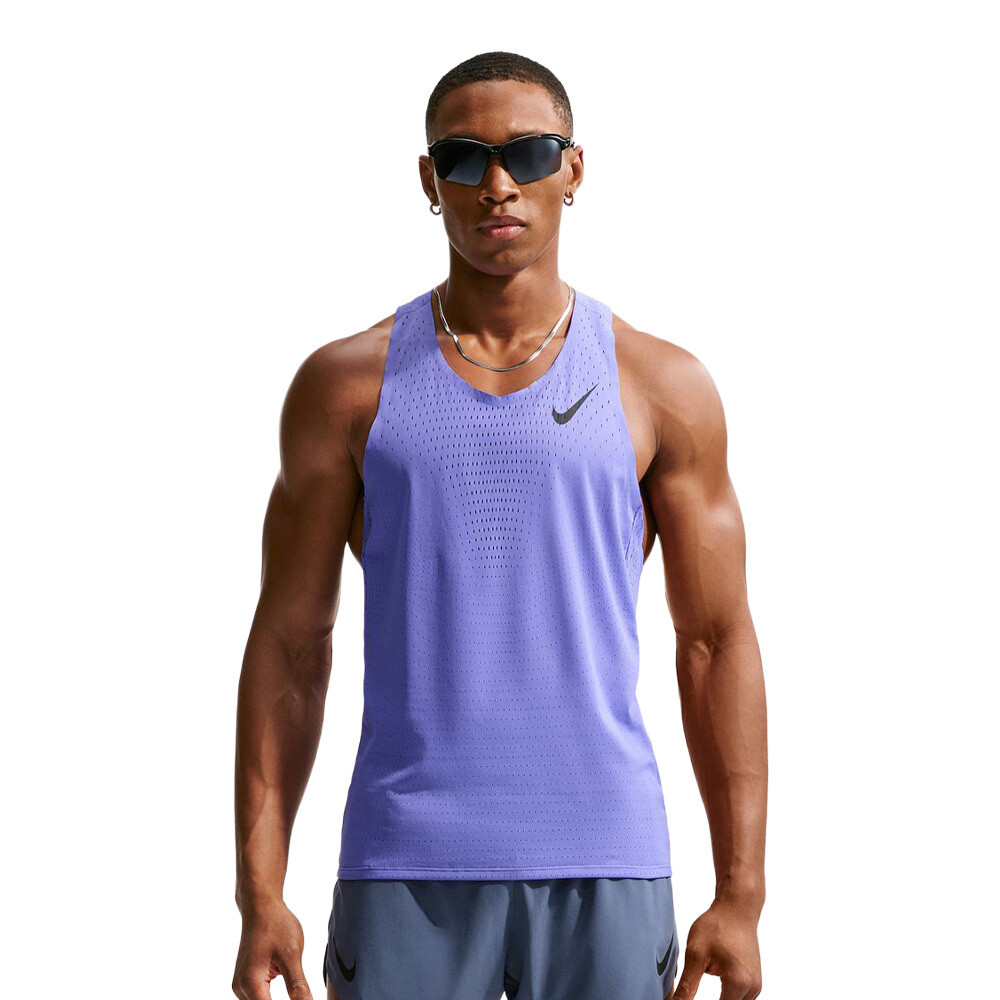 Nike Dri-FIT ADV Aeroswift Men's Running Vest | Sapphire/Black