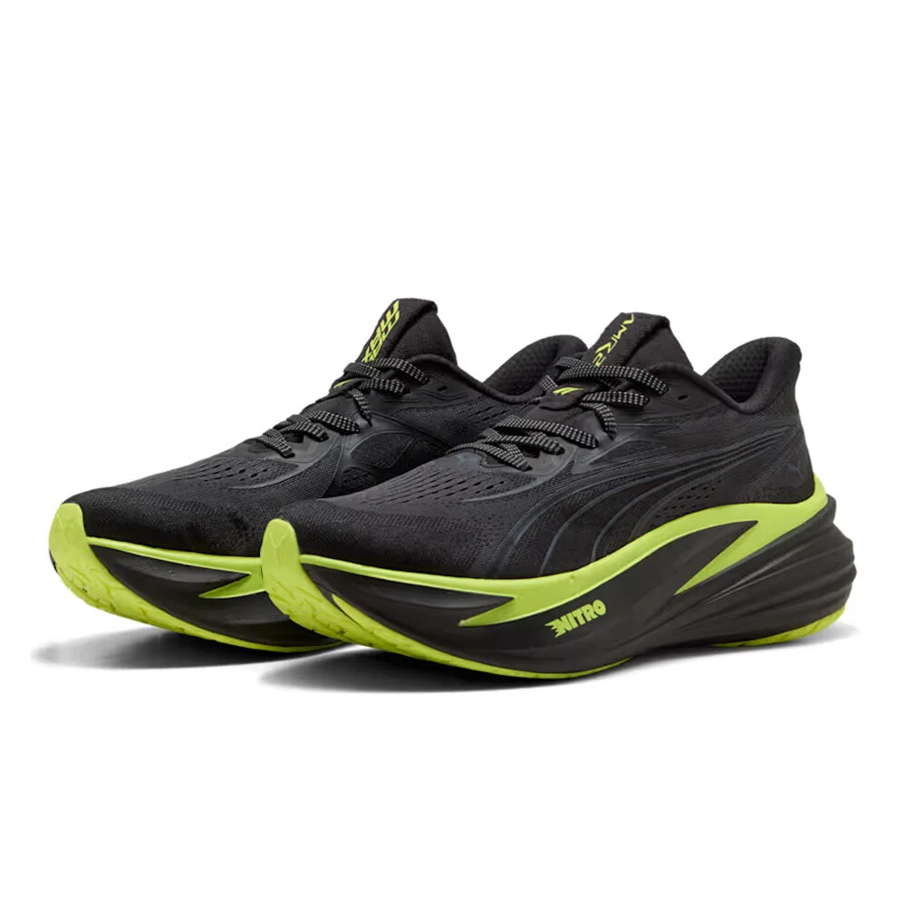 Puma MagMax Nitro 2 Men's Running Shoes | Black/Lime Shimmer/Green Lux