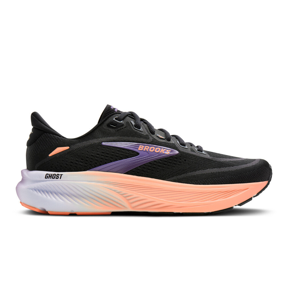 Brooks Ghost 18 Women's Running Shoes | Black/Mulled Grape/Peach