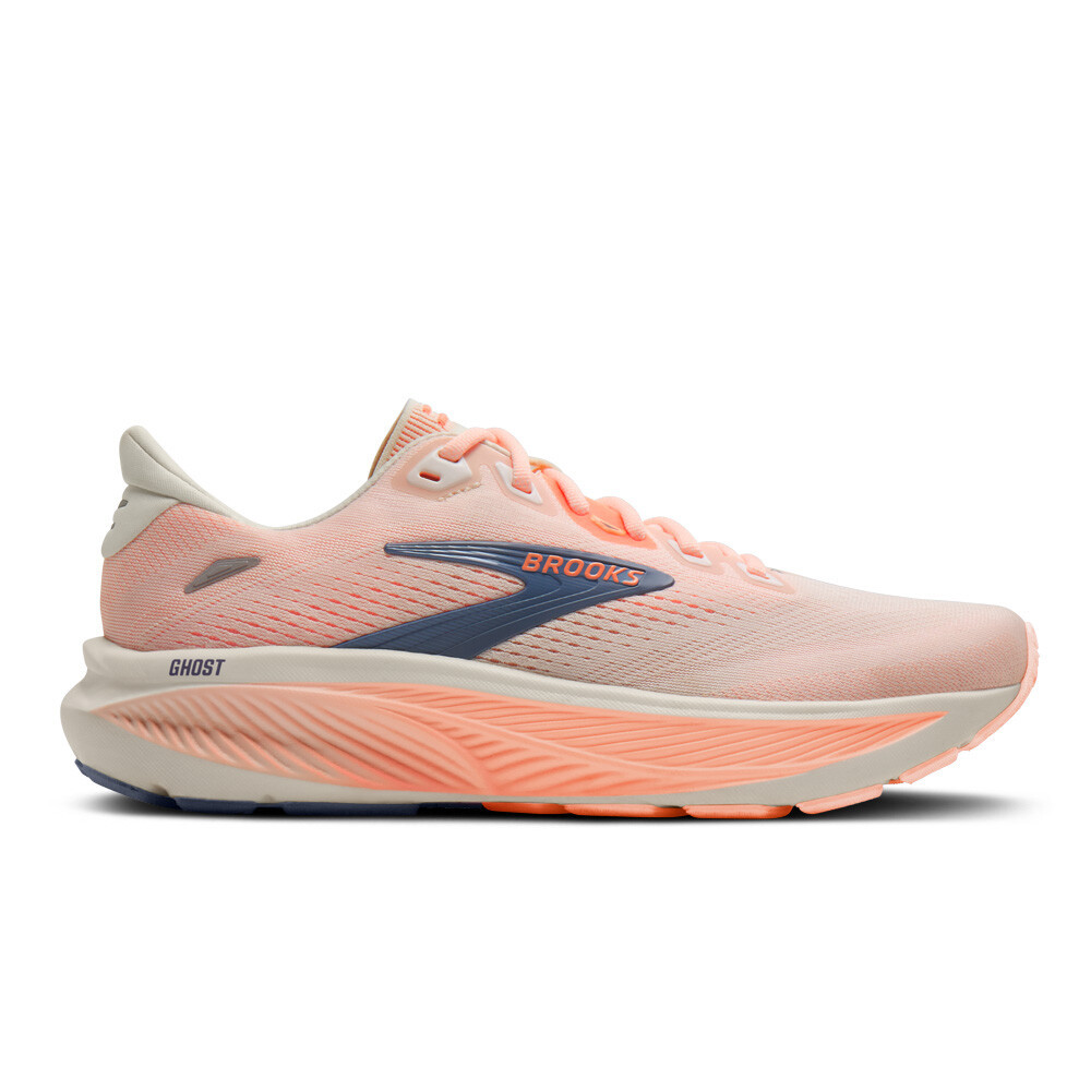 Brooks Ghost 18 Women's Running Shoes (D Width) | Star White/Cyber Peach/Grey