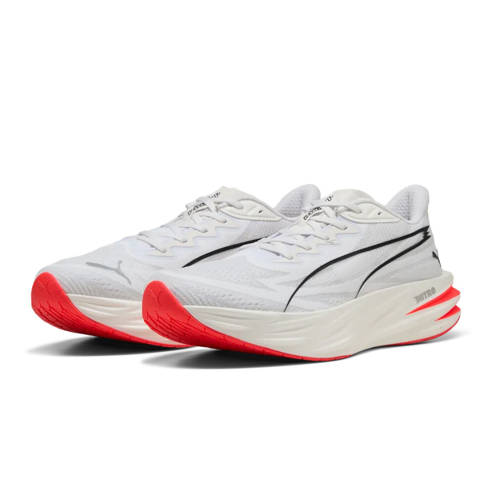 Puma Deviate Pure Nitro Men's Running Shoes | Puma White/Ultra Red/Puma Silver