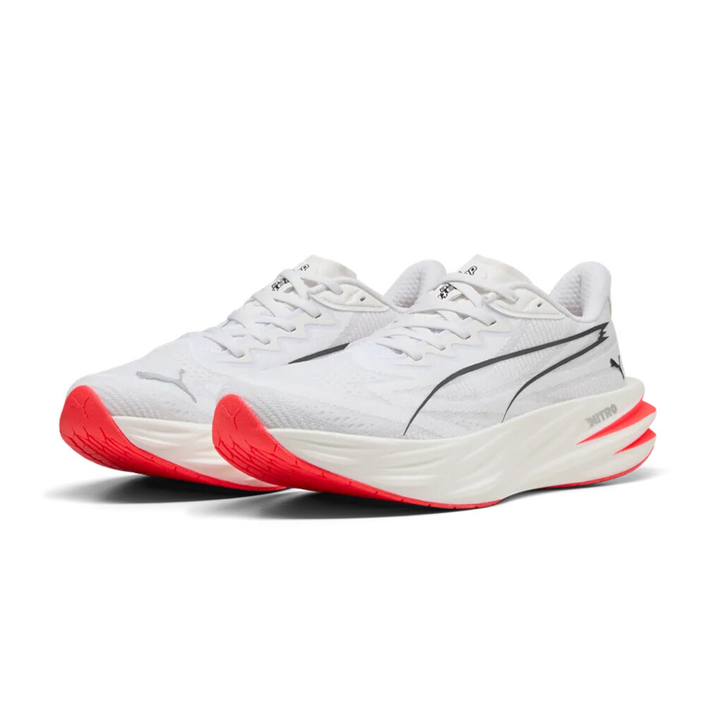 Puma Deviate Pure Nitro Women's Running Shoes | Puma White/Ultra Red/Puma Silver