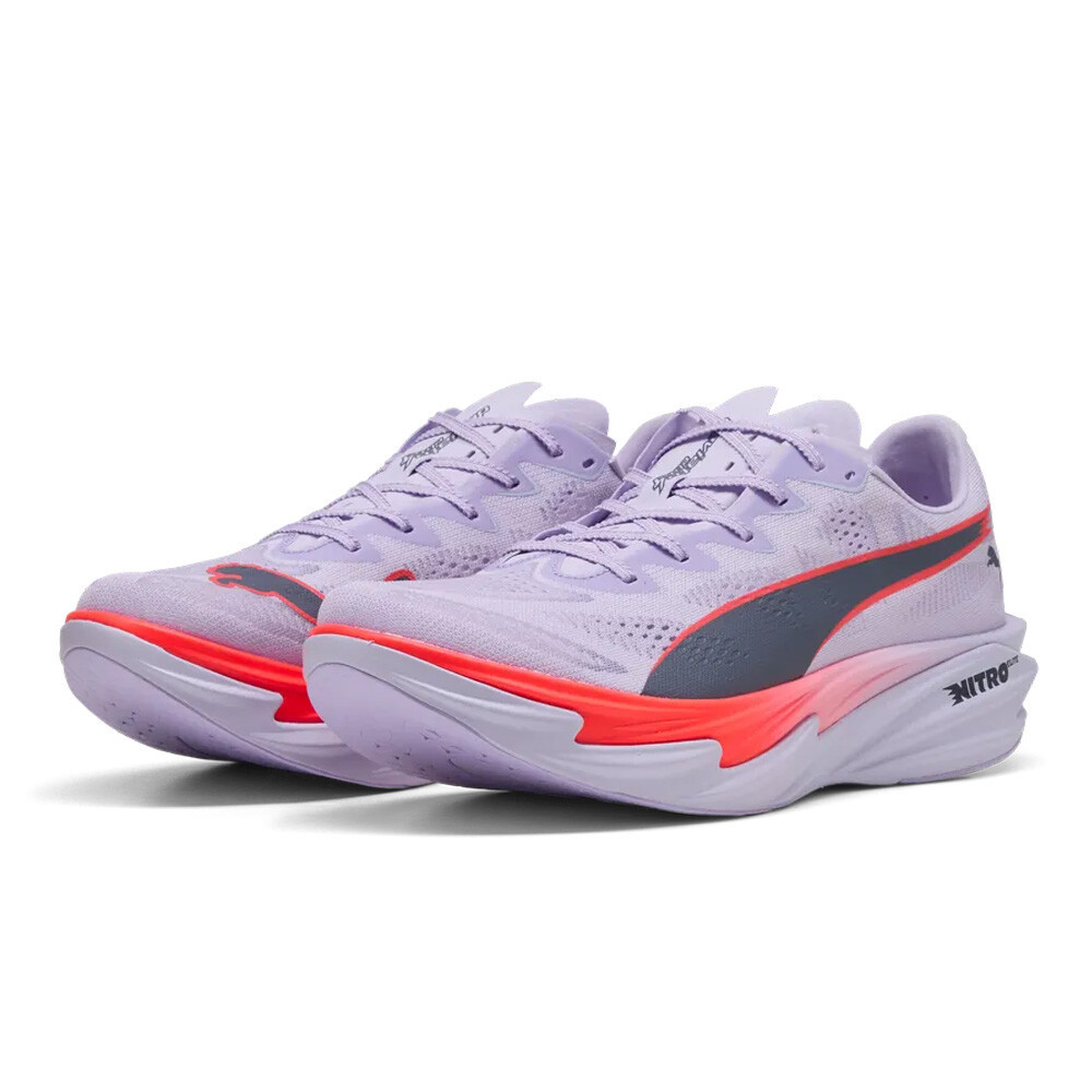 Puma Deviate Nitro Elite 4 Men's Running Shoes | Light Lavender/Ultra Red/Inky Depths