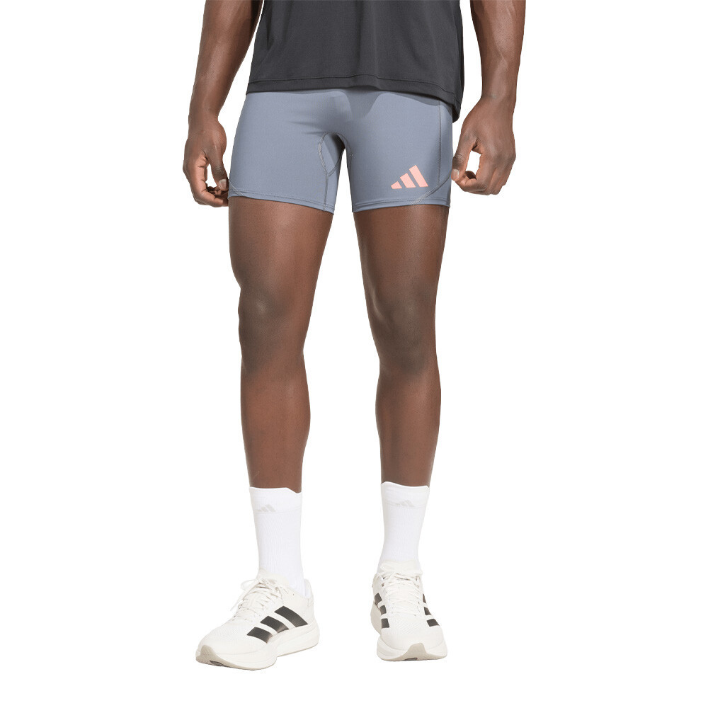 adidas Adizero Running Pocket 5 Inch Men's Tight Shorts | Onix/Solar Turbo