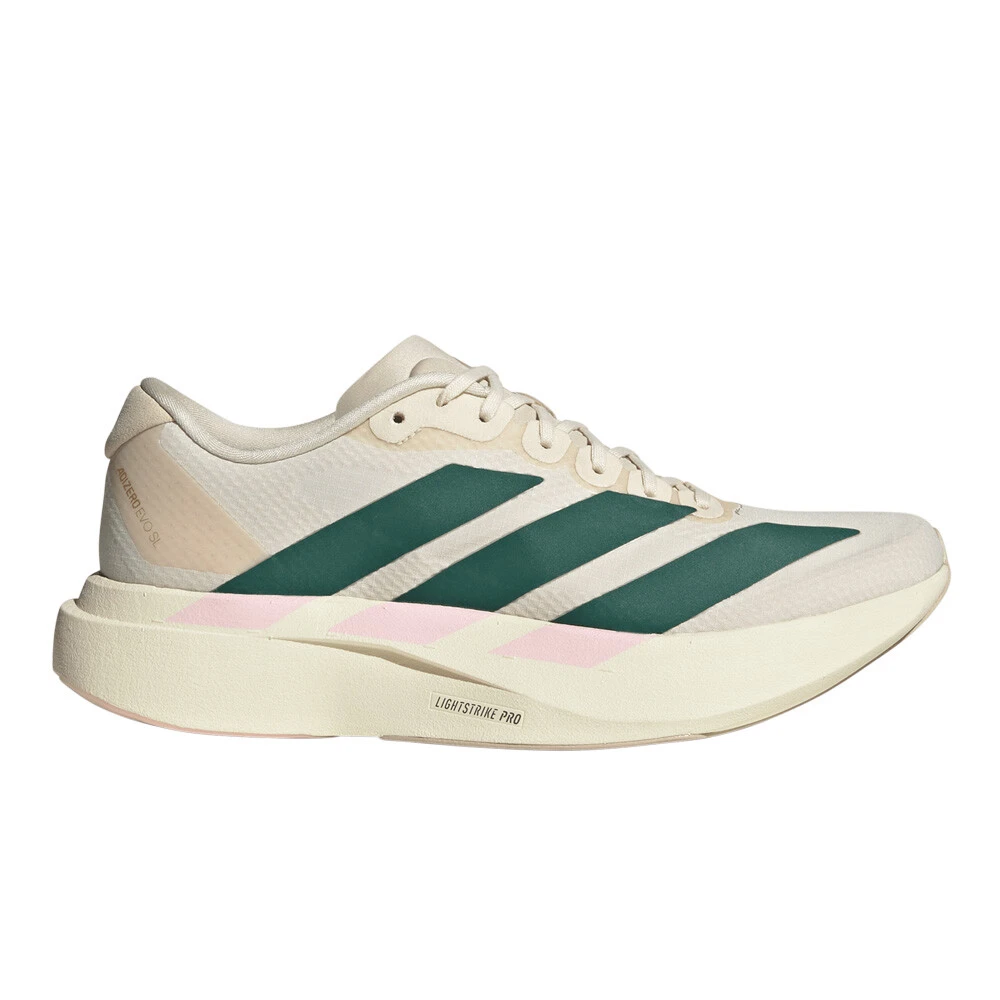 adidas Adizero EVO SL Woven Women's Running Shoes | Wonder White/Collegiate Green/Clear Pink