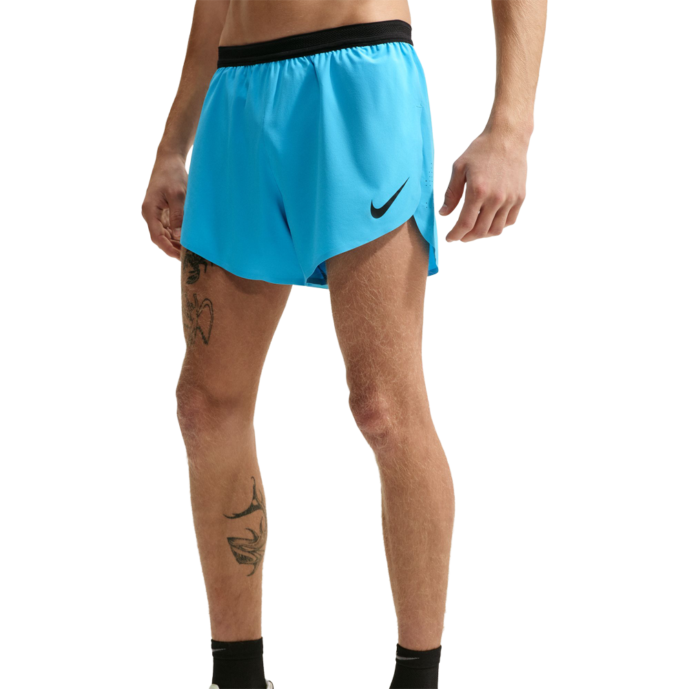 Nike AeroSwift Dri-FIT ADV 4 Inch Brief-Lined Men's Running Shorts | Light Current Blue/Black