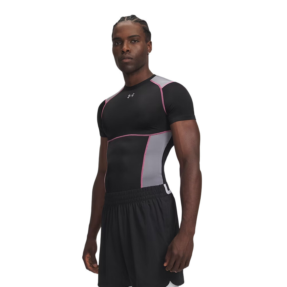 Under Armour HeatGear Elite Compression Men's T-Shirt | Ultimate Black/Titan Grey/Reflective