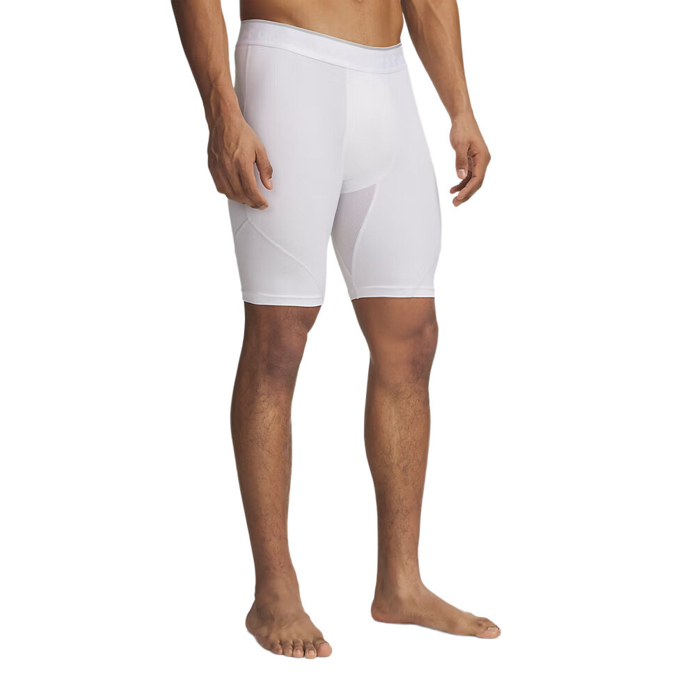Under Armour HeatGear Elite Compression Men's Long Shorts | White/Reflective
