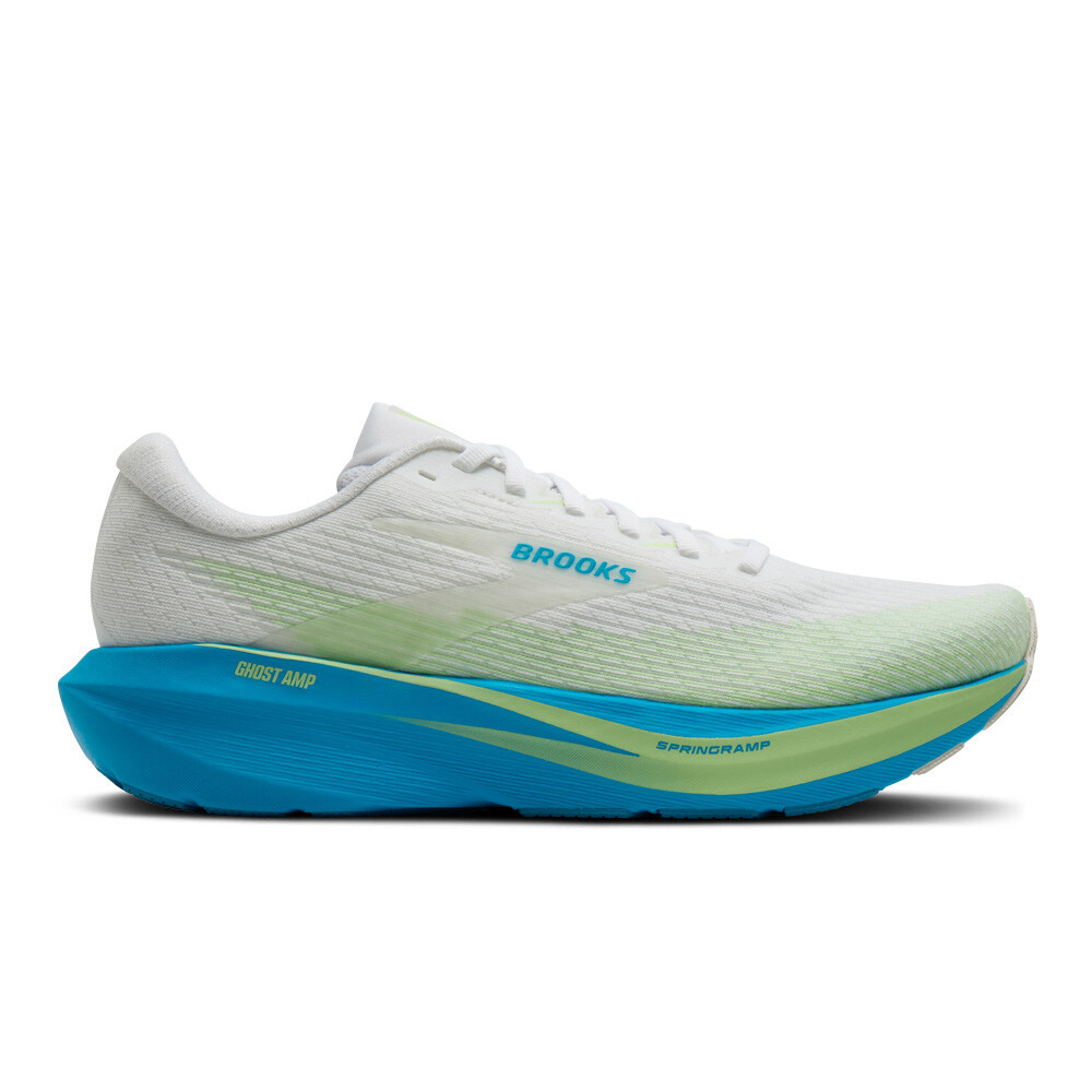 Brooks Ghost Amp Men's Running Shoes | White/Blue/Paradise Green