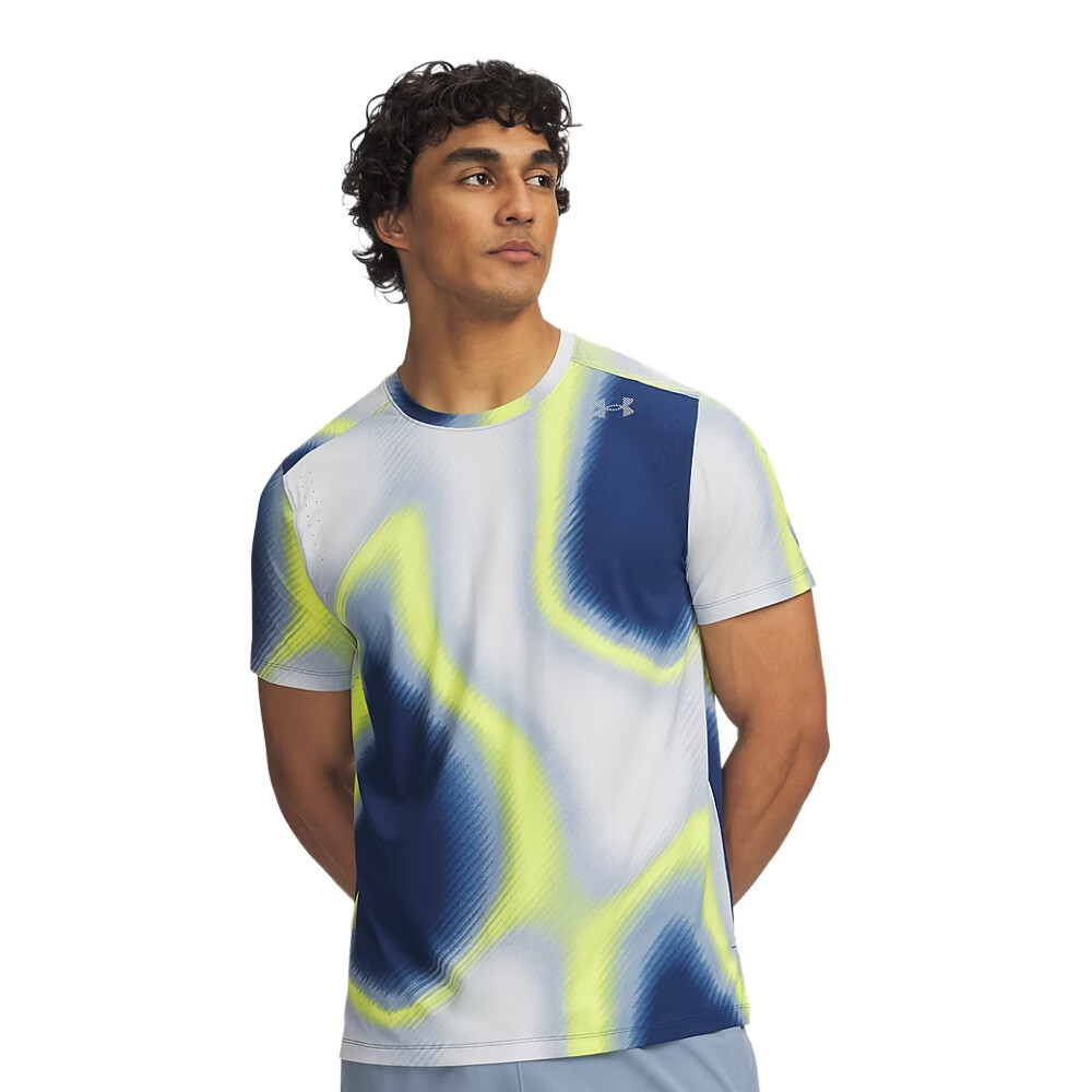 Under Armour Velociti Pro Printed Men's T-Shirt | Blackout Navy/Silver Reflective