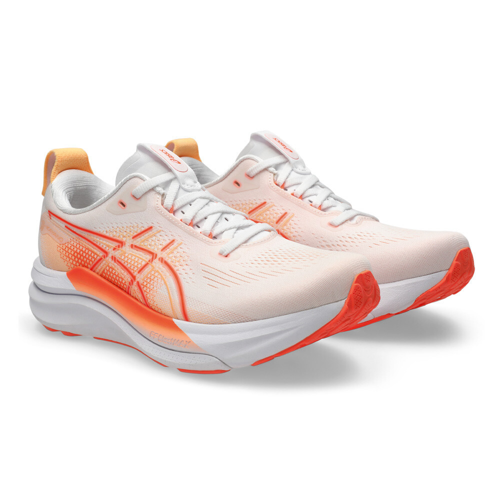 Asics Gel-Kayano 33 Women's Running Shoes | White/Vivid Coral
