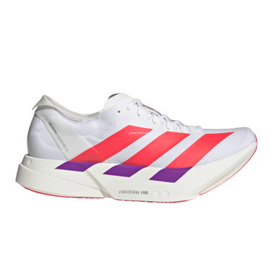 adidas Adizero Adios Pro 4 — Cloud White / Lucid Red / Shock Purple