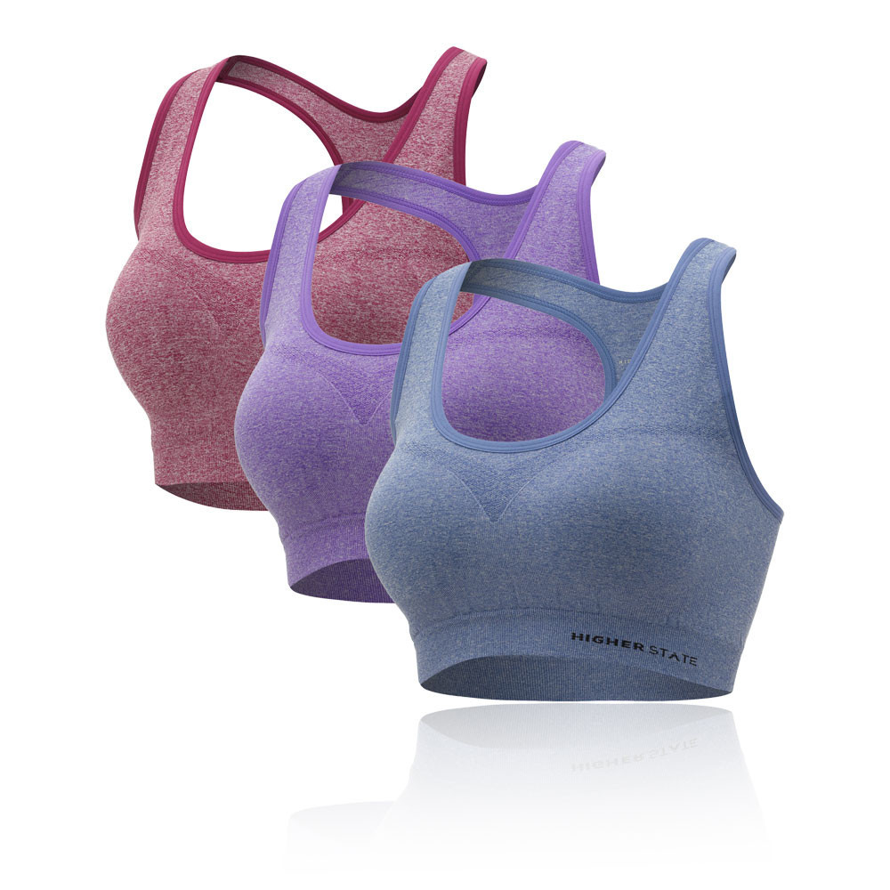 Higher State Seamless Women's Low Impact Sports Bra (3 Pack)