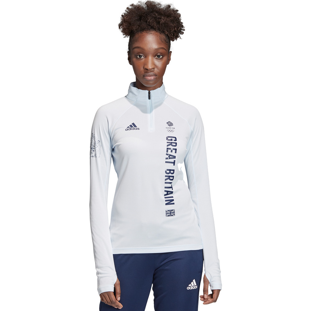 Camiseta adidas Equipo GB con media cremallera para mujer - AW21
