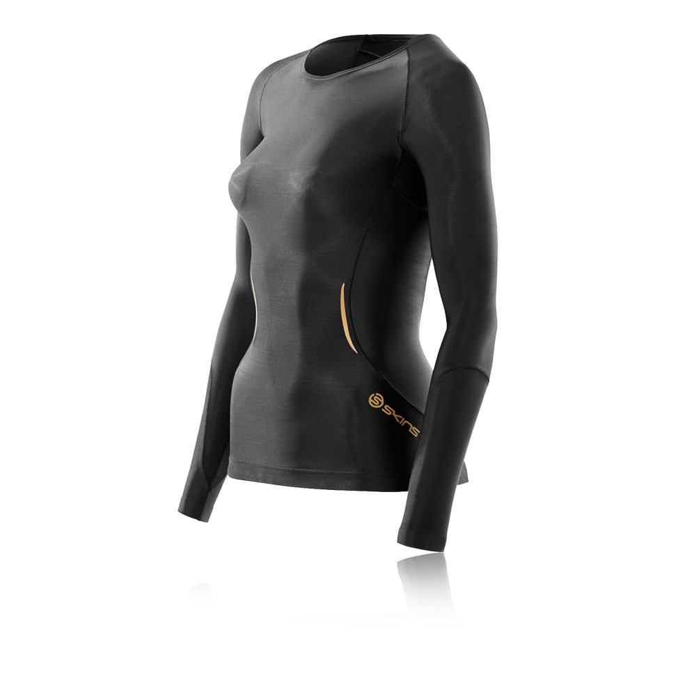 Skins A400 Gold Women's Long Sleeve Compression Running Top