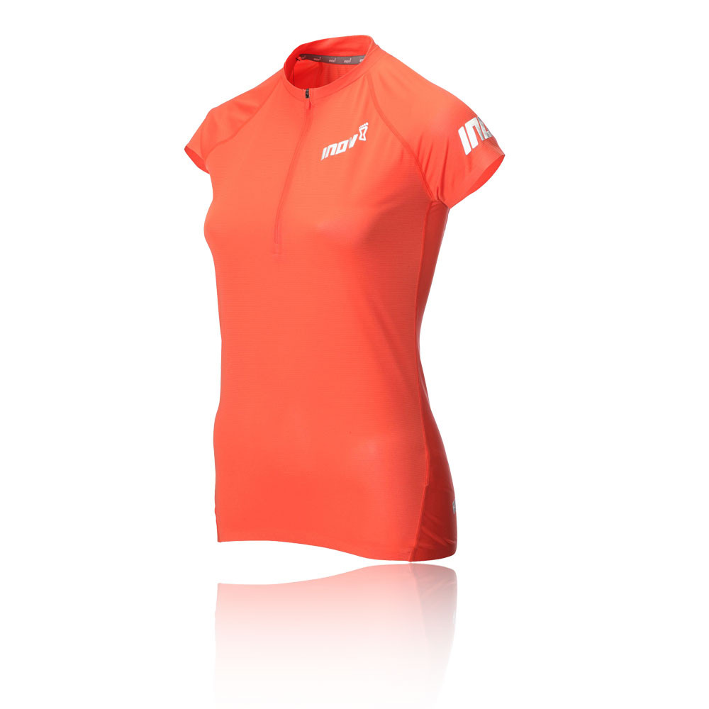 Inov8 AT/C Base de manga corta cremallera para mujer camiseta de running