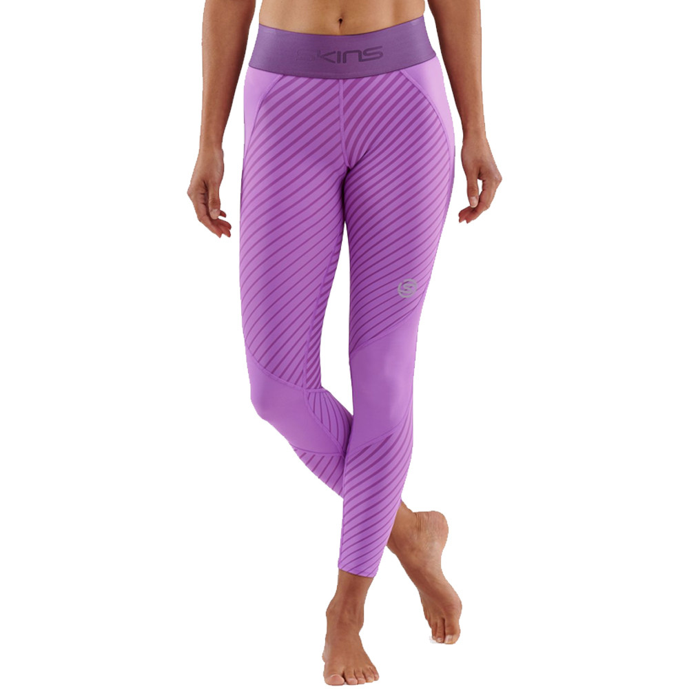 SKINS Series-1 Collant Lunghi A Compressione Donna - Pantaloni Sportivi In Nero (Taglia M) Per Allenamento E Recupero