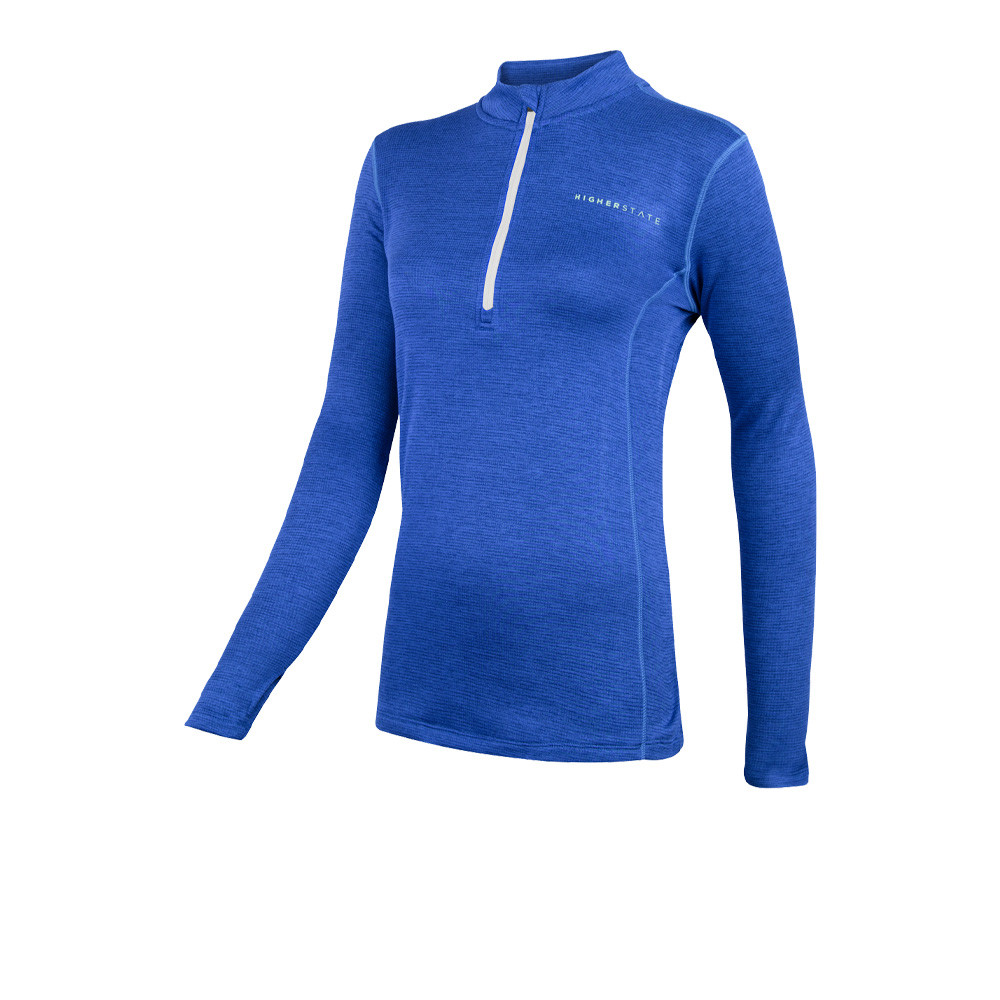 Higher State L/S 1/4 Reißverschluss Micro Grid Damen Top