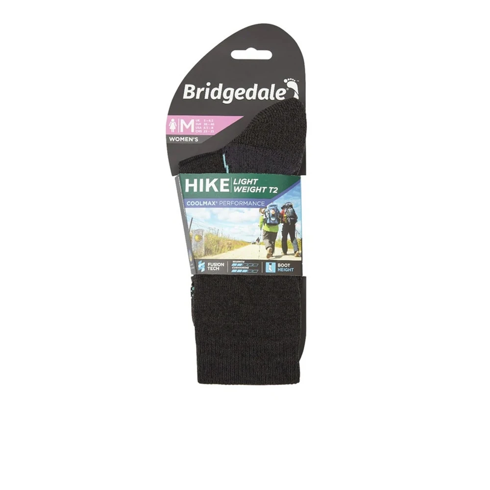 Calze Trekking Leggere Bridgedale T2 Coolmax Performance Donna, Colore Graphite/Mint - Foto 3