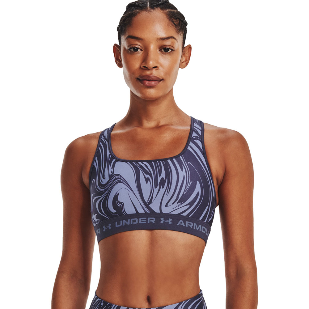 Under Armour Mid Crossback Printed Damen Sport-BH - AW22