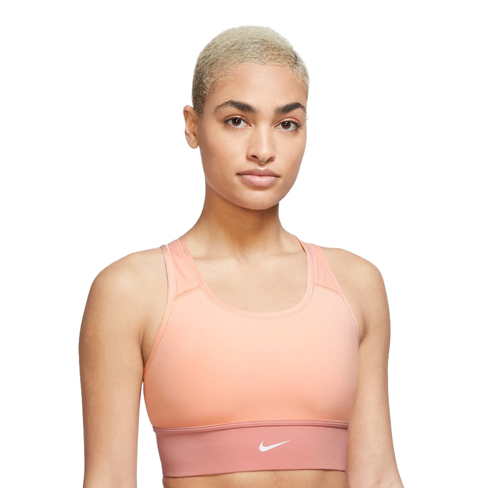 Nike Dri-FIT Swoosh Longline Damen Sport-BH - HO22