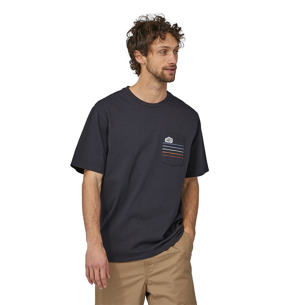 Patagonia Line Logo Ridge Stripe Organic Pocket T-Shirt - AW23