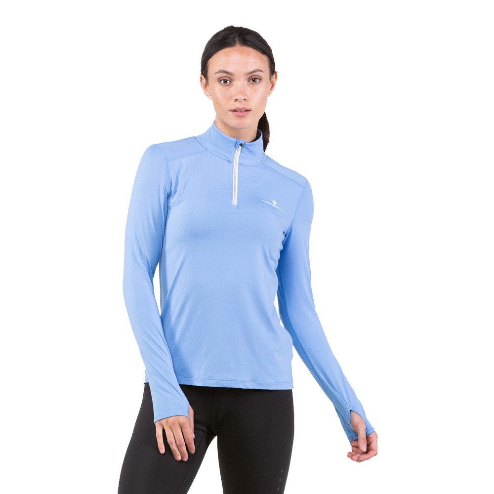 Ronhill Womens Core Thermal Half Zip Long Sleeve Running Top Tops - Blue