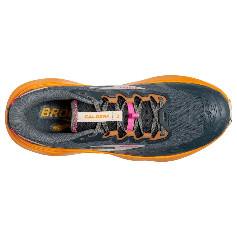 Brooks Caldera 7 - Mens Trail Running Shoes - White Sand/Chateau  Grey/Yellow