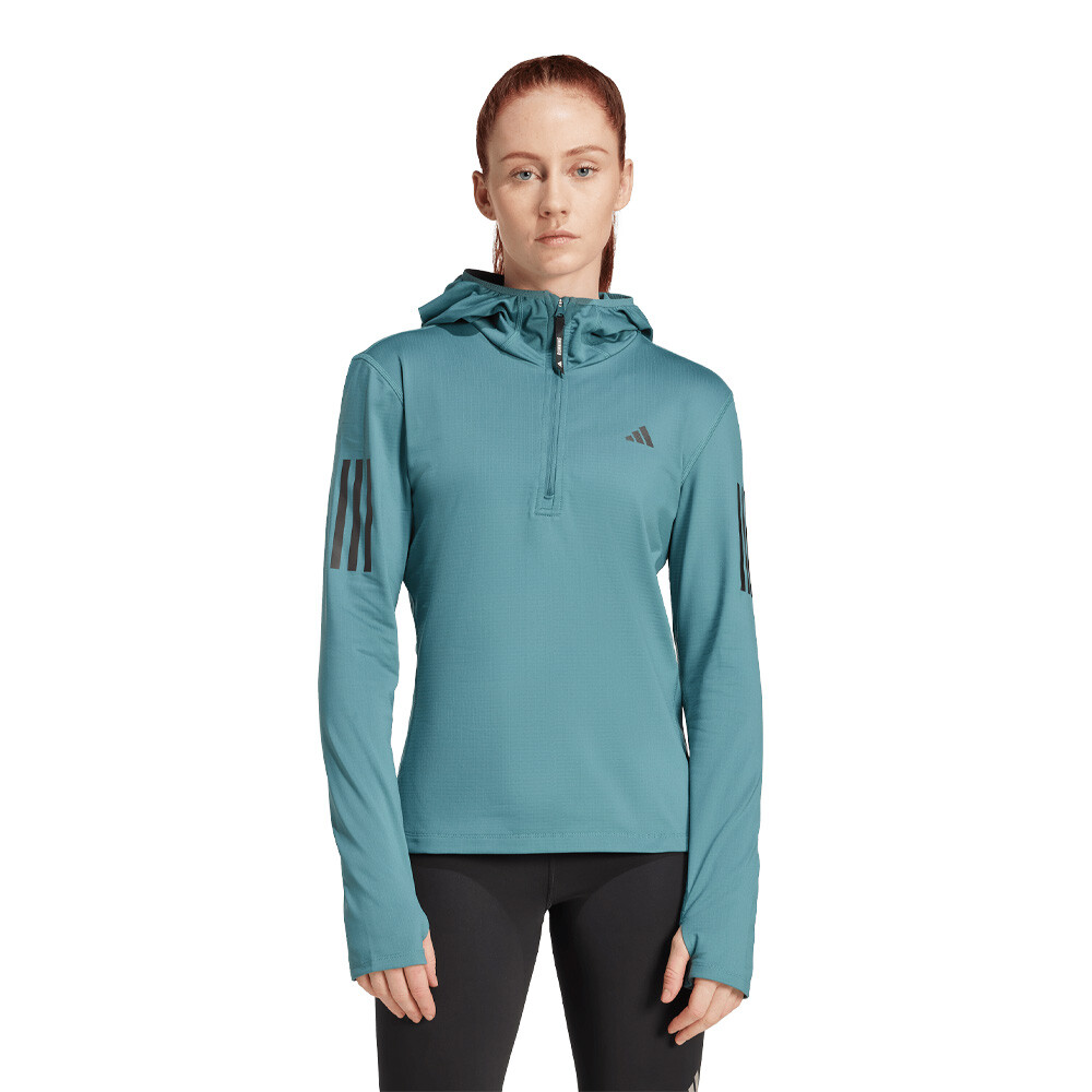adidas Own The Run Halb-Reißverschluss Hooded Damen Top - AW25