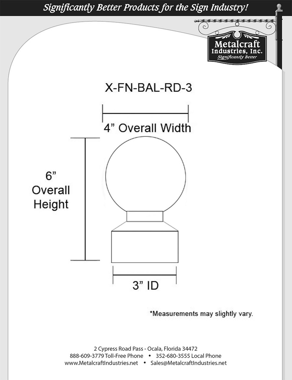 X-FN-BAL-RD-3
SPECIFICATION DRAWING